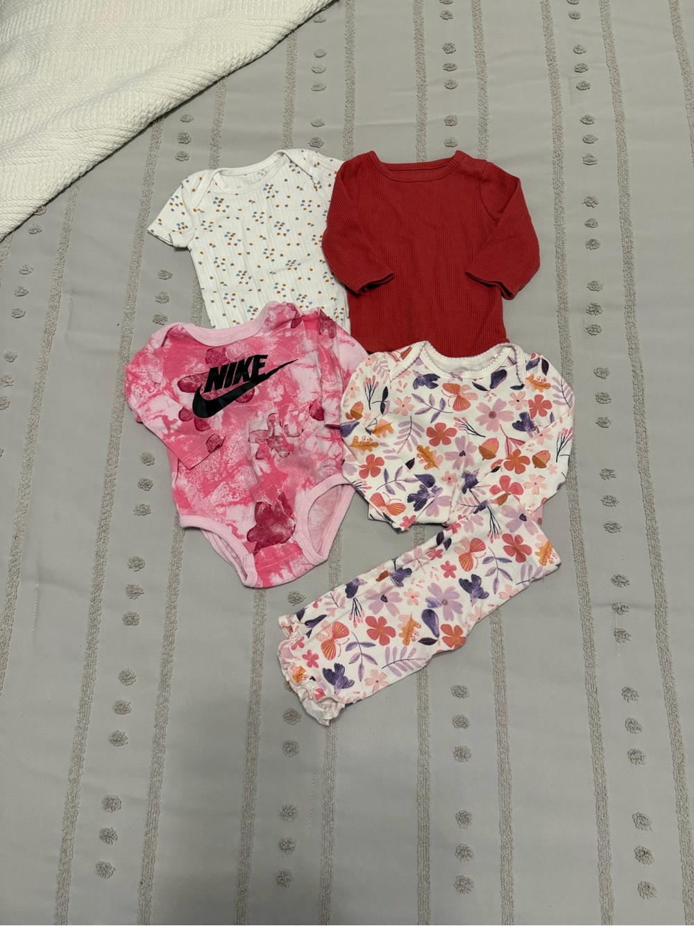 Nike Pink Tie-Dye Bodysuit with Red and Floral Mix